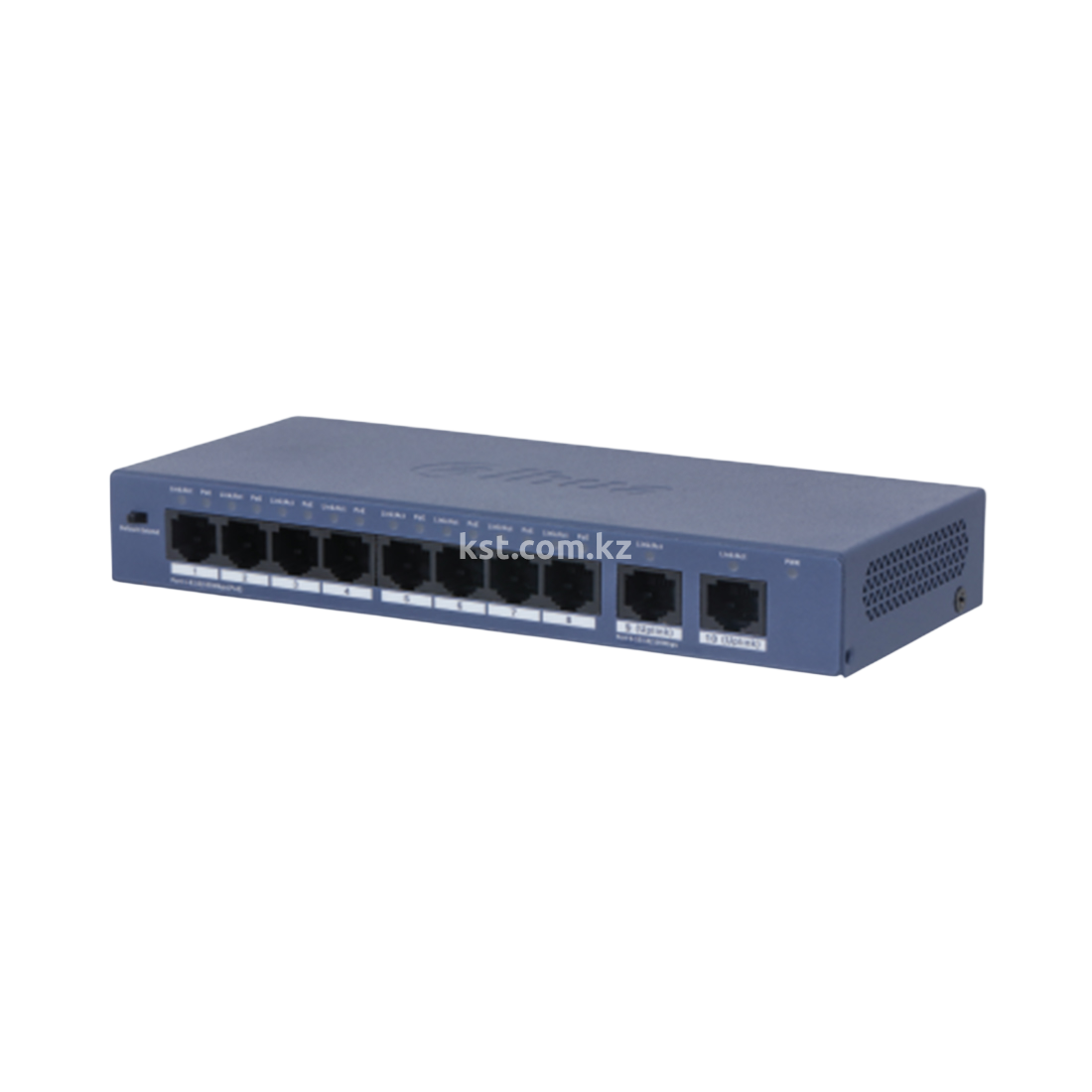 Коммутатор, Dahua, DH-S3010-8ET2ET-60, Не управляемый, 8 портов 10/100M (PoE 802.3af/at/ 60W), 2 порта 10/100М (фото 1)